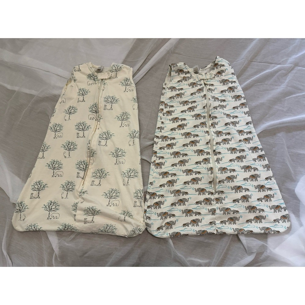 Lot Of 2 Touched by Nature Bear Elephant Baby Organic Cotton Sleep Sack 0-6